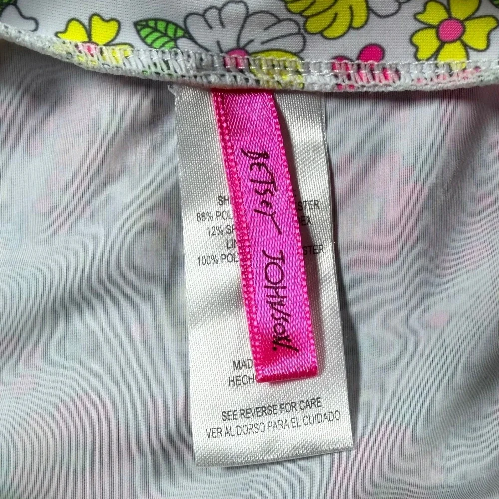 Betsey Johnson rash guard Girls Long Sleeve‎ Swim Top Floral 10 beach colorful